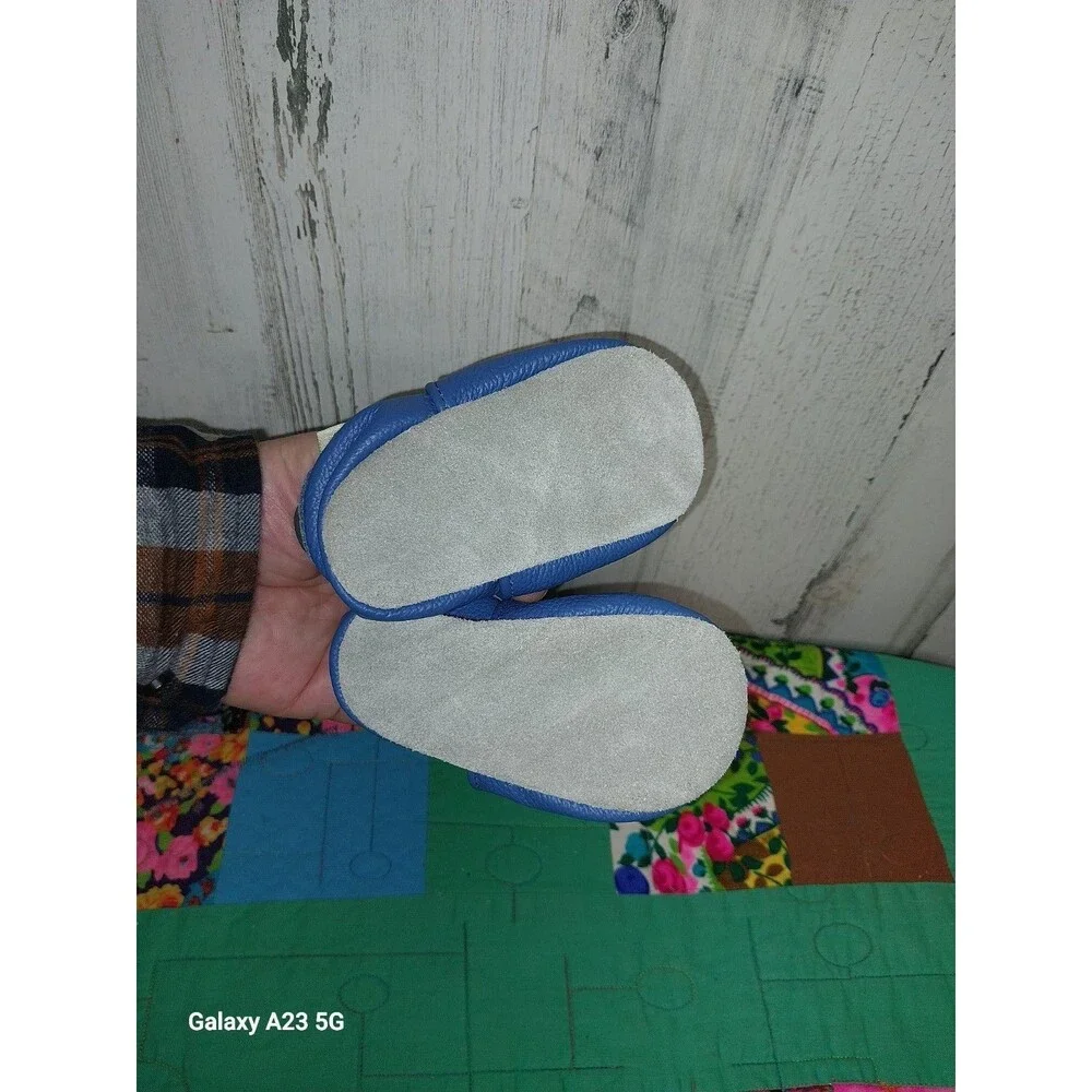 YALION Baby Boys Shoes Crawling Slipper -Soft Leather Moccasins- Blk/Blue Car